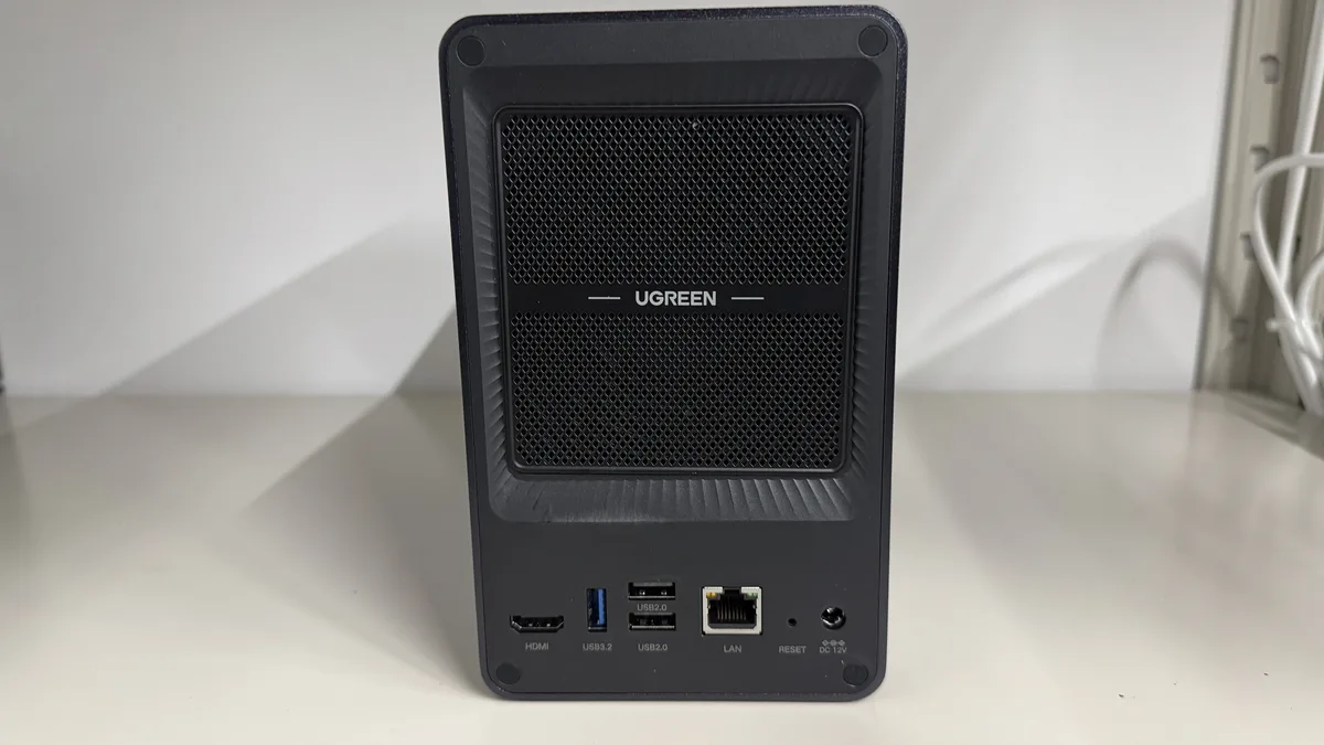 DXP2800の背面全体（HDMI・USB・LAN・リセット・DC端子）